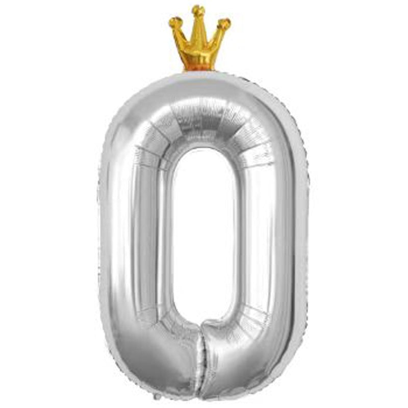 Balon Foil Angka Crown Jumbo Size 100 cm