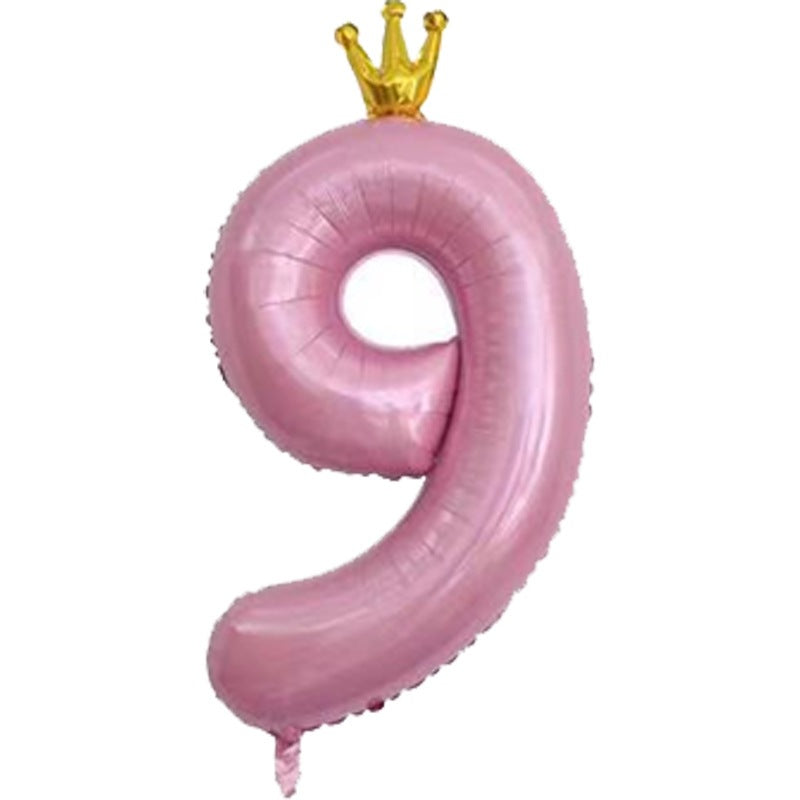 Balon Foil Angka Crown Jumbo Size 100 cm