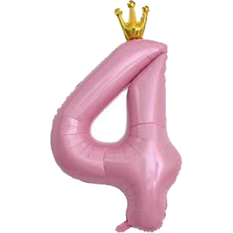 Balon Foil Angka Crown Jumbo Size 100 cm