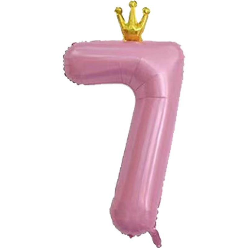 Balon Foil Angka Crown Jumbo Size 100 cm