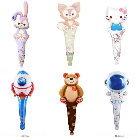 Balon Foil Pentung Panjang Mickey Unicorn Spiderman Spongebob Hello Kitty Pikachu Captain America