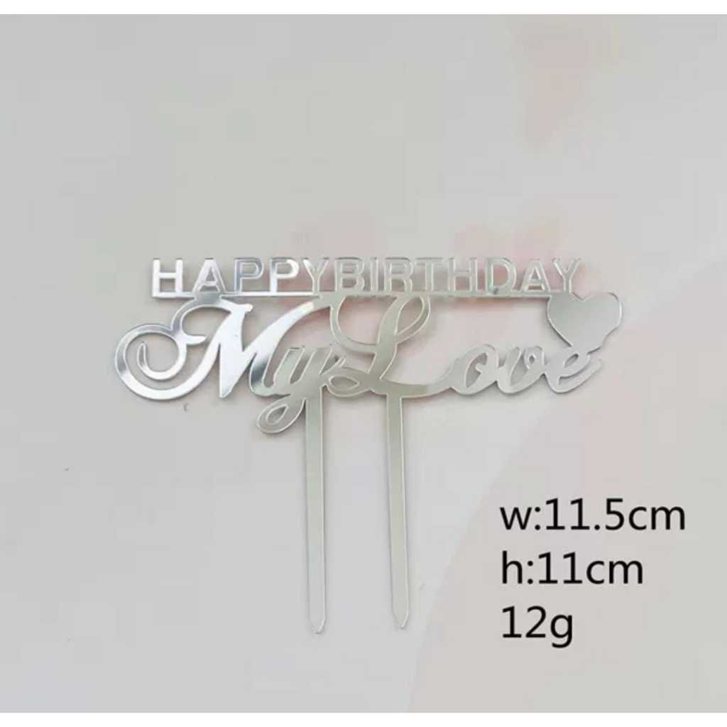 Cake Topper Acrylic / Topper Kue Akrilik Happy Mothers Day / Best Mom / We Love You Mommy / Daddy
