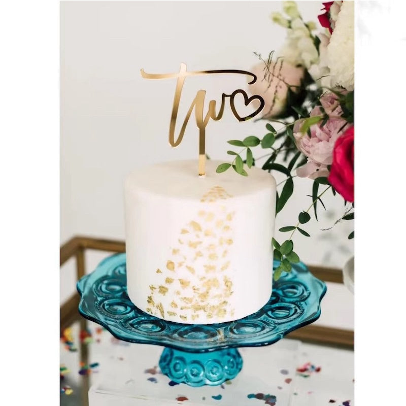 Cake Topper Acrylic / Topper Kue Akrilik Two Love / Three Love