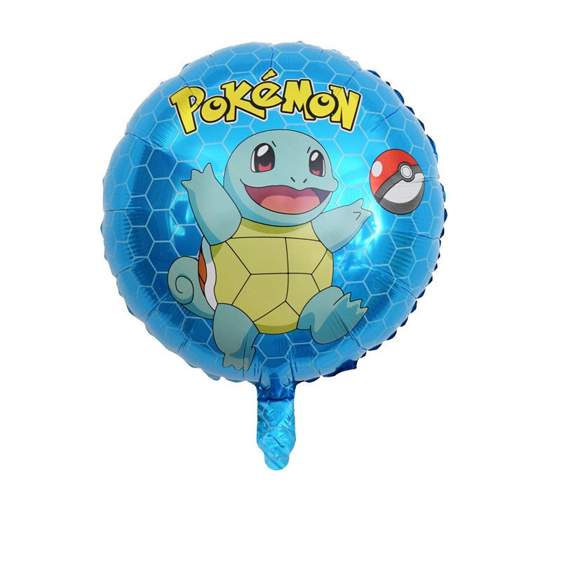 Balon Foil Pokemon Go Ball Squirtle Charmander Bulbasaur Bulat Size 45 cm