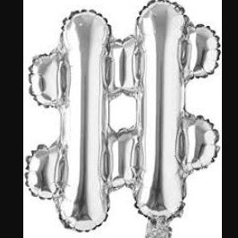 Balon Foil Tanda Baca "&" Ampersand / "#" Hashtag / "!" Tanda Seru Size 40 cm