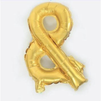 Balon Foil Tanda Baca "&" Ampersand / "#" Hashtag / "!" Tanda Seru Size 40 cm