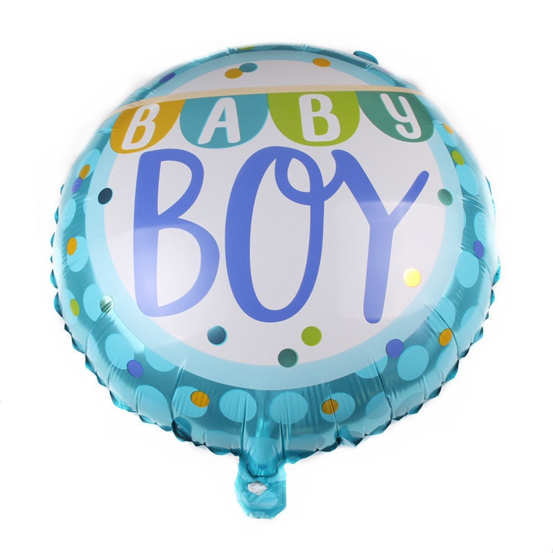 Balon Foil Bulat Baby Boy / Baby Girl Banner Size 45 cm