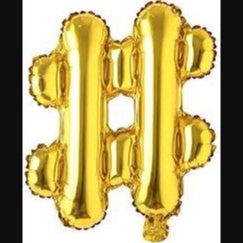 Balon Foil Tanda Baca "&" Ampersand / "#" Hashtag / "!" Tanda Seru Size 40 cm