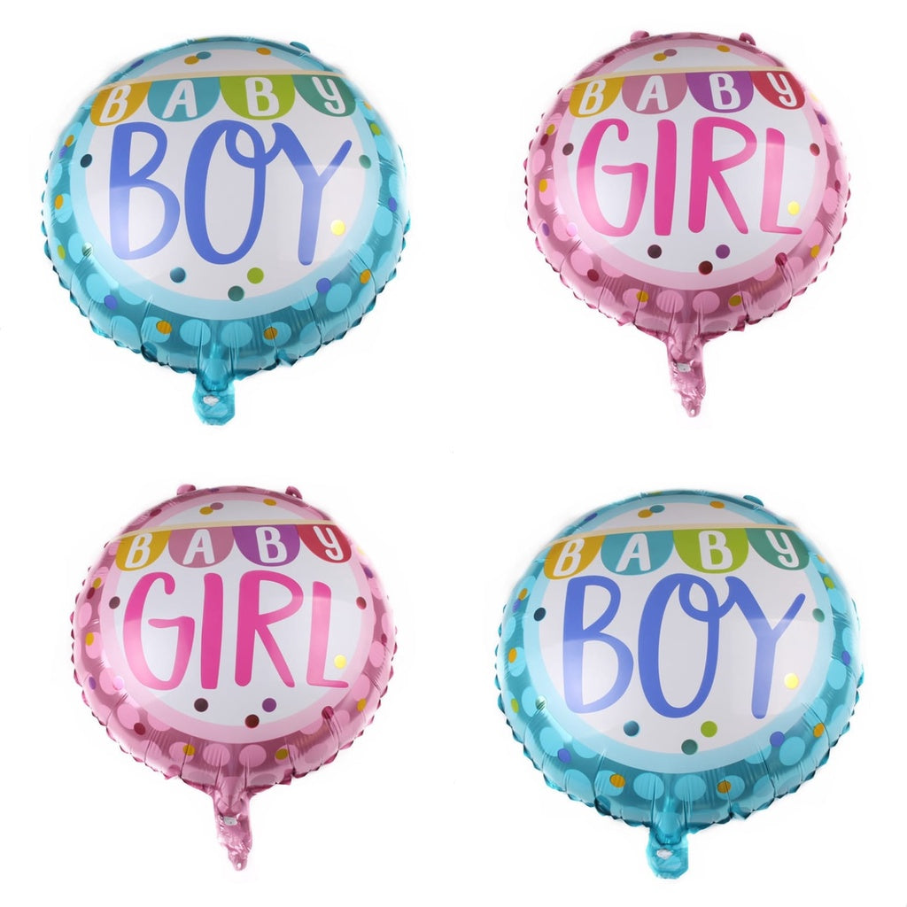 Balon Foil Bulat Baby Boy / Baby Girl Banner Size 45 cm
