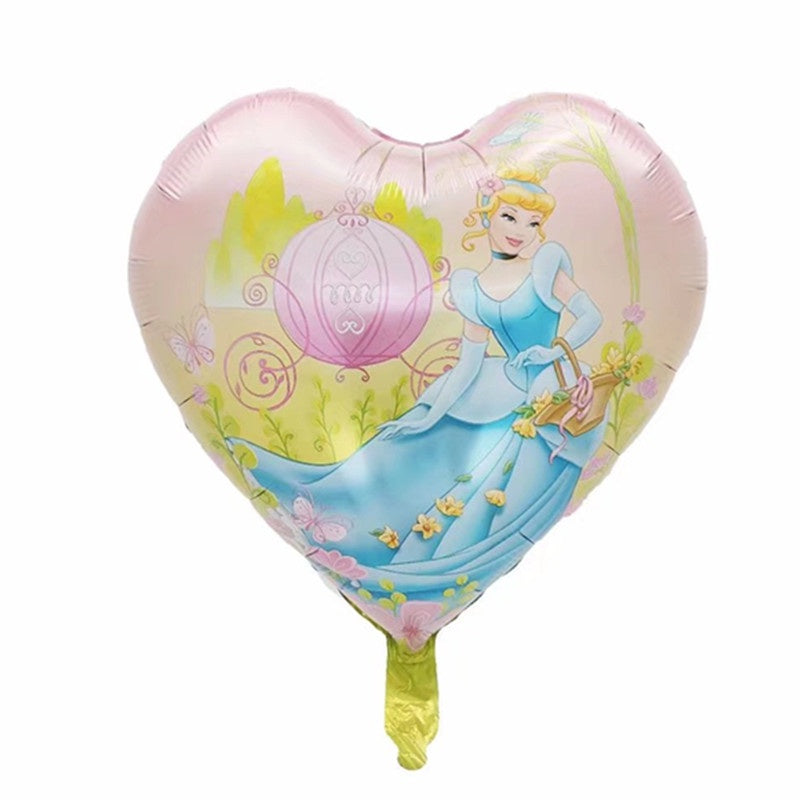 Balon Foil Princess Bulat Rapunzel,Belle,Cinderella,Aurora,Ariel,Jasmine,Snow White Size 45cm