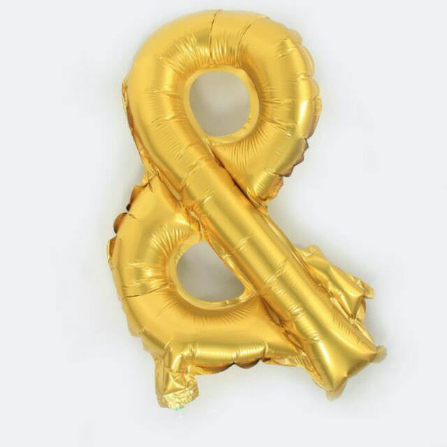 Balon Foil Tanda Baca "&" Ampersand / "#" Hashtag / "!" Tanda Seru Size 40 cm