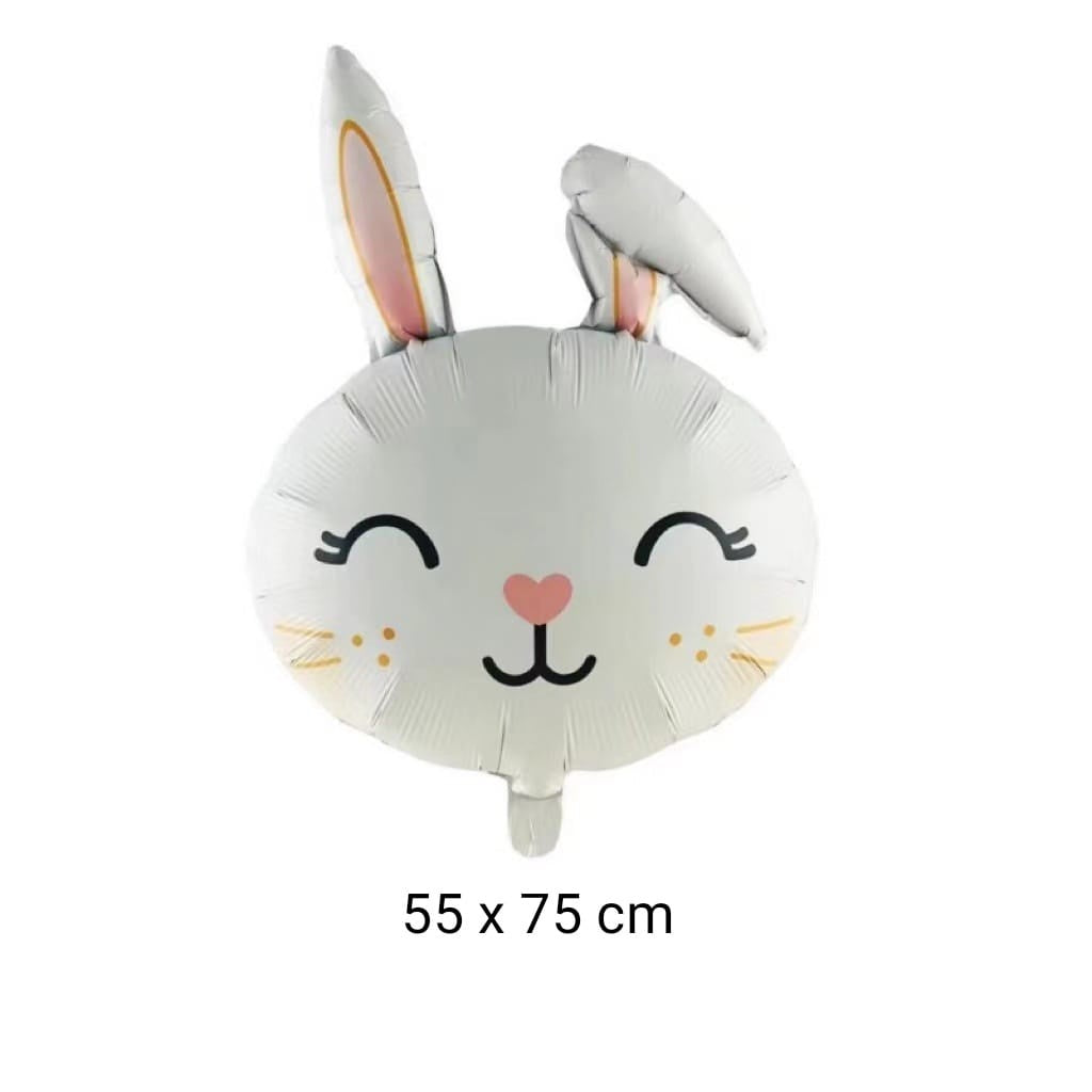 Balon Foil Sitting Bunny, Bunny Head, Floppy Eared Bunny/ Kelinci/Rabbit