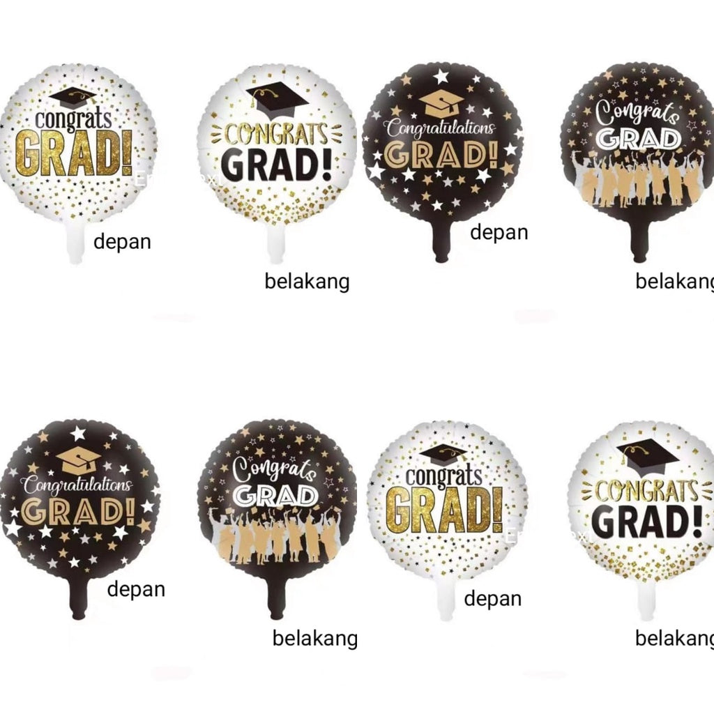 Balon Foil Graduation / Wisuda Congrats Grad Double side Size 45 cm