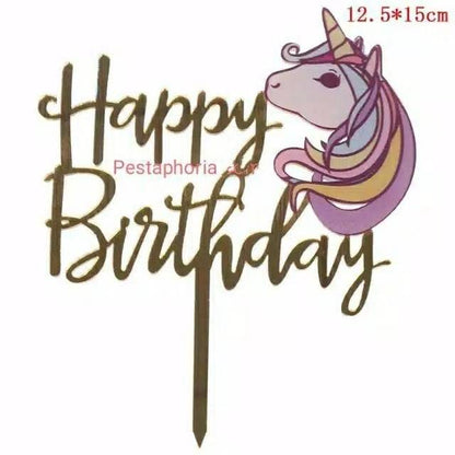Cake Topper Acrylic / Akrilik Happy Birthday One & Unicorn/ Ariel Mermaid /Captain America / Rainbow