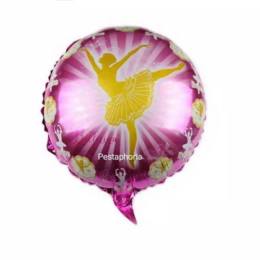 Balon Foil Bulat Balerina / Ballerina Size 45 cm
