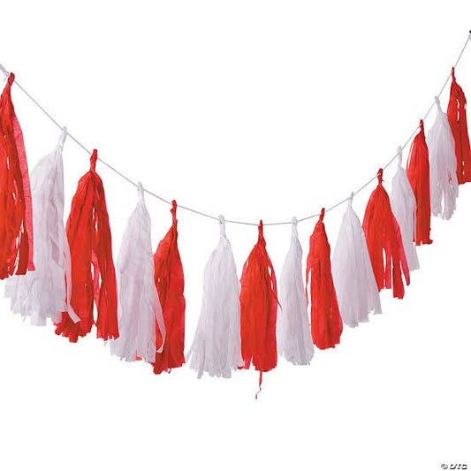 Tassel Garland Tissue DIY Set isi 20 pcs Warna Merah Putih