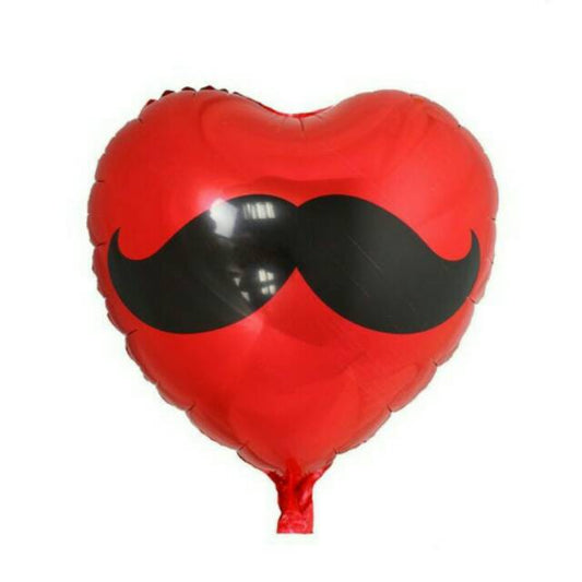 Balon Foil Hati Kumis / Love Mustache Size 45 cm