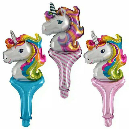 Balon Foil Pentung / Tongkat / Tenis Unicorn Head / Kepala Unicorn
