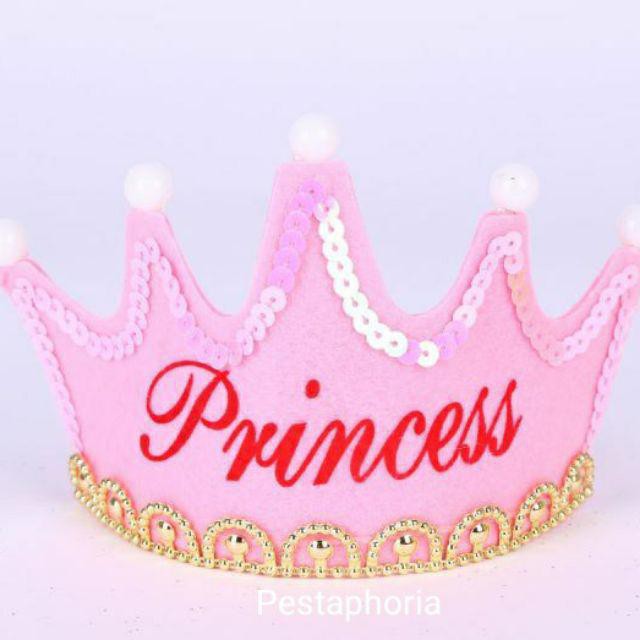 Mahkota LED/Crown LED Happy Birthday/Mahkota King/Princess