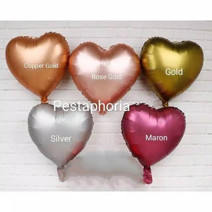 Balon Foil Hati / Love Satin Matte Size 45 cm