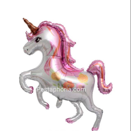 Balon Foil Jumping Unicorn Pink 3D Jumbo Size 92 cm