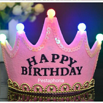 Mahkota LED/Crown LED Happy Birthday/Mahkota King/Princess