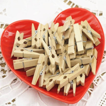 20 pcs Wooden Clip 3,5 cm +  free tali rami / Wooden Peg / Penjepit Foto Kayu / Jepitan Foto