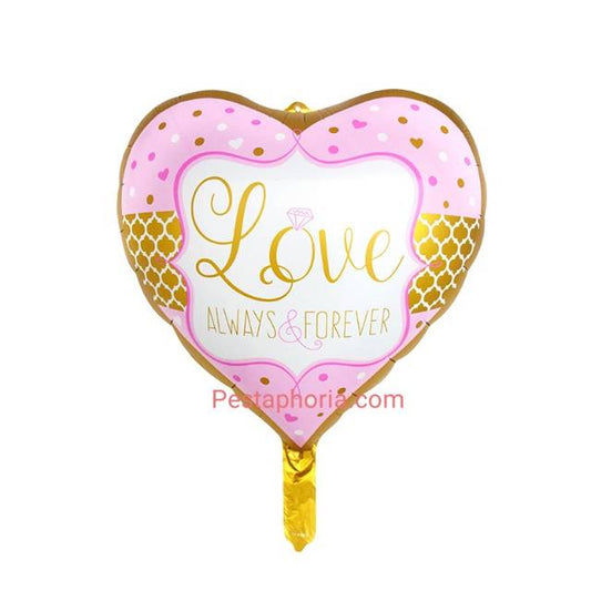 Balon Foil Hati / Love Always & Forever Pink Size 45 cm