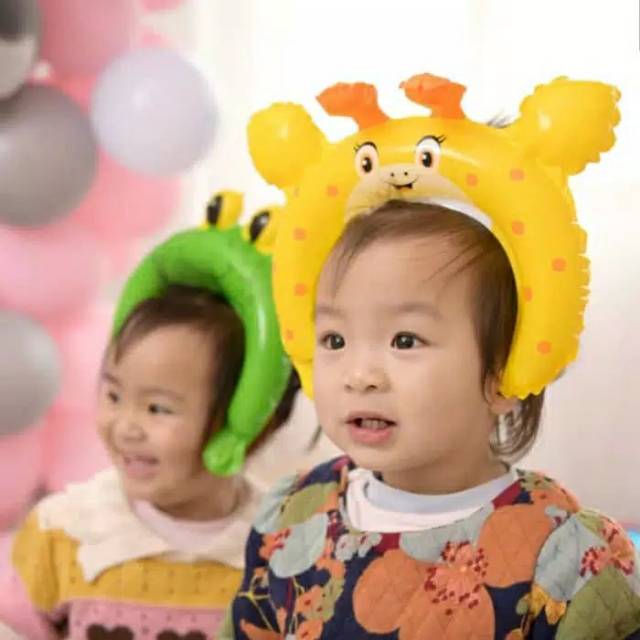Balon Foil Bando / Headband Ballon Bentuk Kepala Hewan, Mickey, Minnie