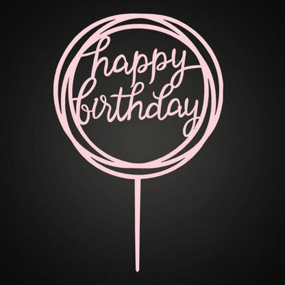 Cake Topper Acrylic HBD / Topper Kue Akrilik Happy Birthday