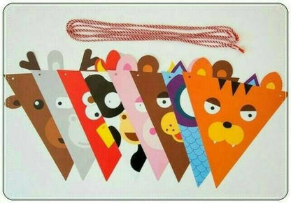 Bunting Flag / Banner Segitiga Kepala Hewan / Animals Head Bunting Flags / Banner