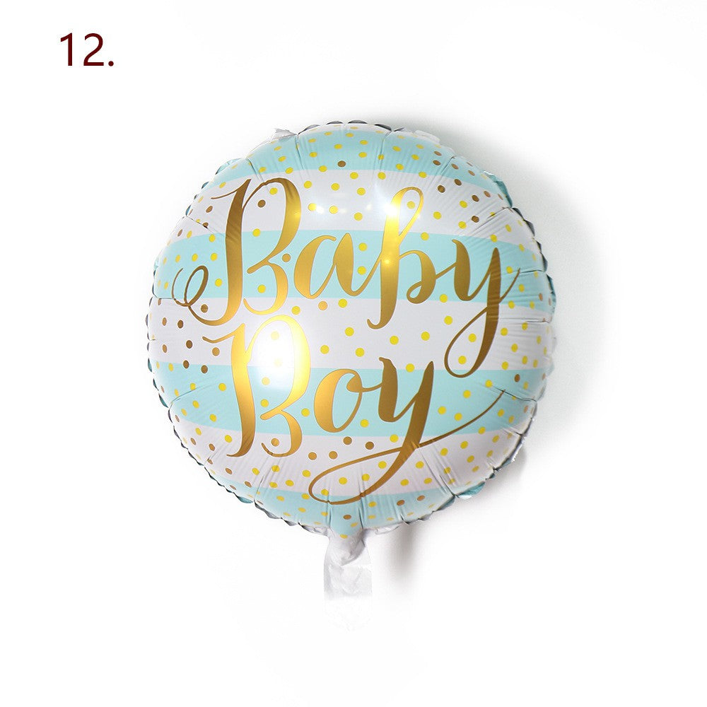 Balon Foil Bulat Tulisan Baby Girl  / Baby Boy Size 45 cm