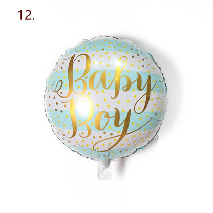 Balon Foil Bulat Tulisan Baby Girl  / Baby Boy Size 45 cm