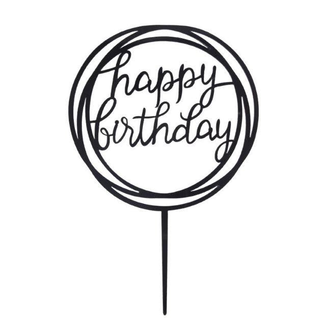 Cake Topper Acrylic HBD / Topper Kue Akrilik Happy Birthday