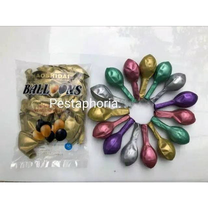 Balon Latex / Lateks Chrome Size 10 Inch