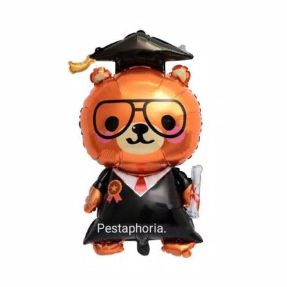 Balon Foil Wisuda/ Graduation Beruang / Brown Bear / Monkey Jumbo Size 92 cm