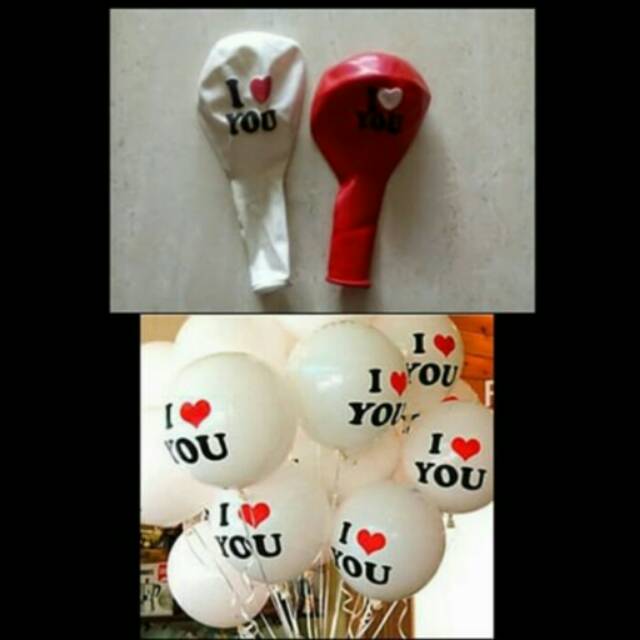 Balon Latex/Lateks I Love You 12 inch