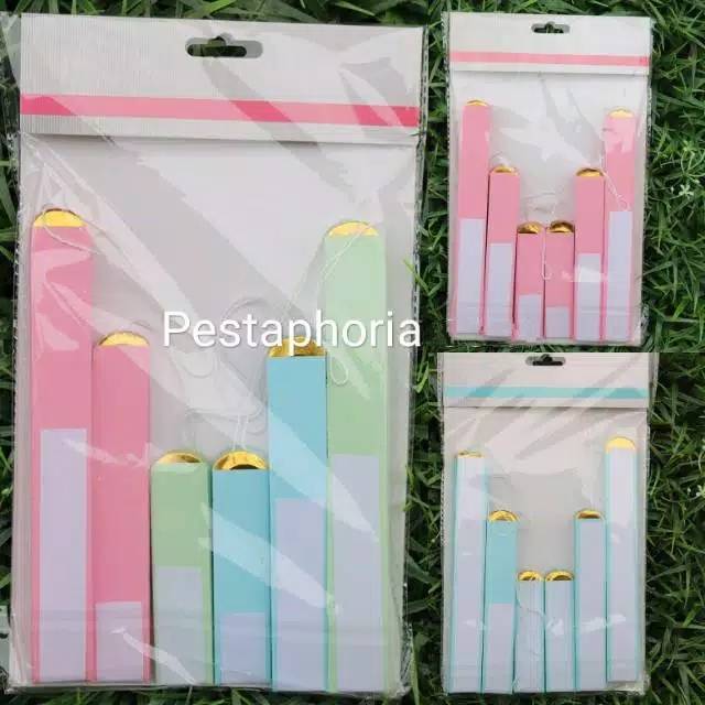 Paper Fan Dekorasi Set 6 in 1 List Gold