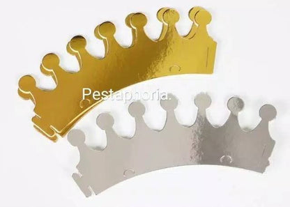 ( isi 10 pcs ) Party Hat Crown / Mahkota Metalik