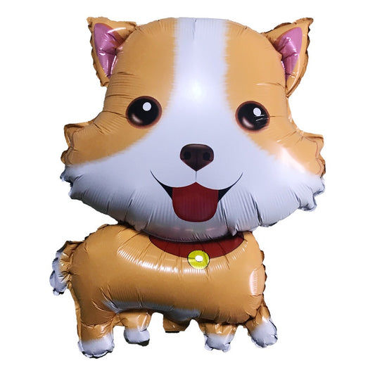 Balon Foil Cute Cartoon Corgi Dog Size 65 cm