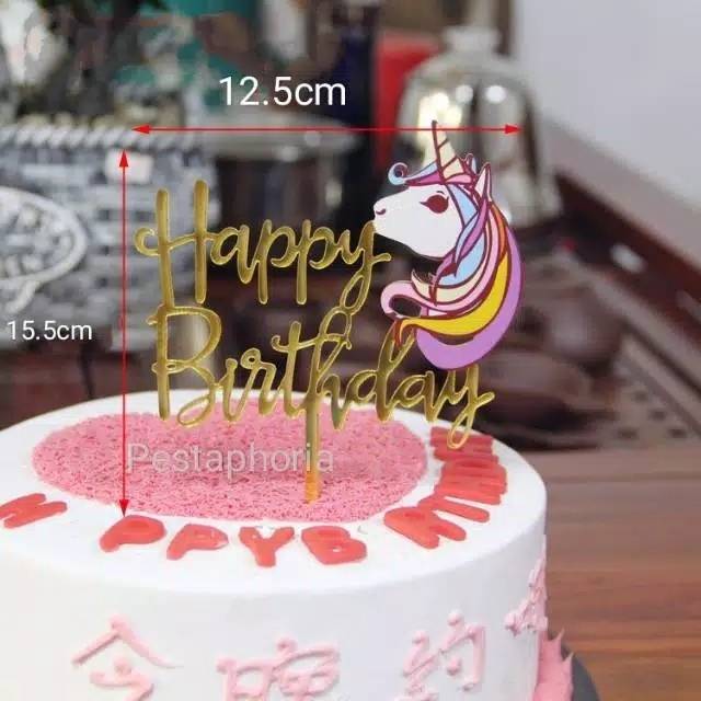Cake Topper Acrylic / Akrilik Happy Birthday One & Unicorn/ Ariel Mermaid /Captain America / Rainbow