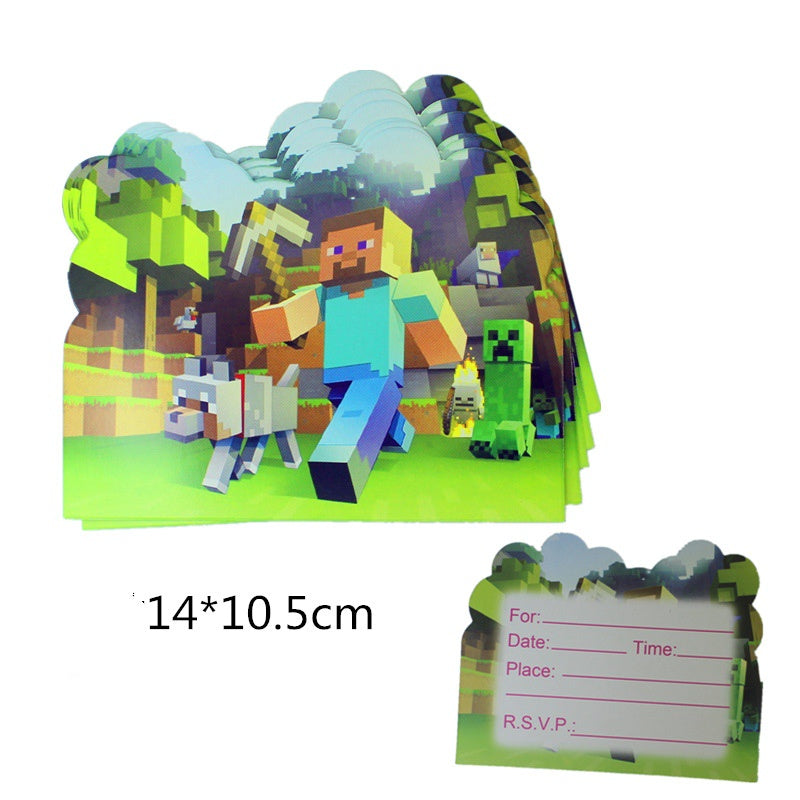 10 pcs Undangan Ulang Tahun / Invitation Birthday Card Karakter/Kartun