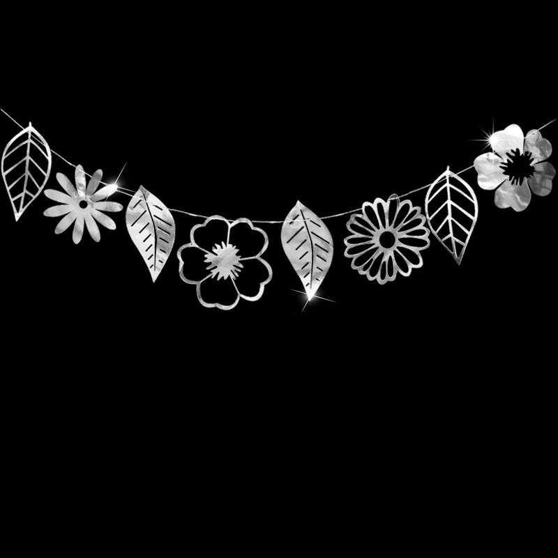 Banner Hollow Flowers Leaves