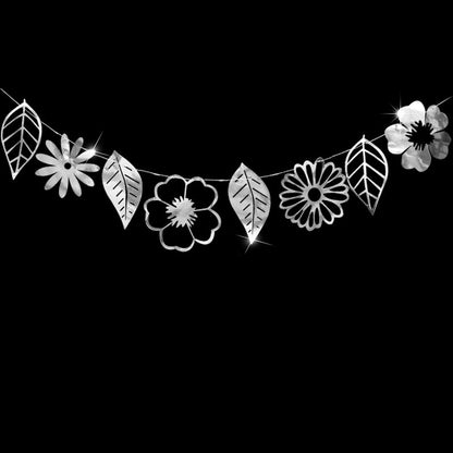 Banner Hollow Flowers Leaves