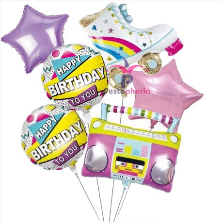 Balon Foil Boombox & Roller Skate Set