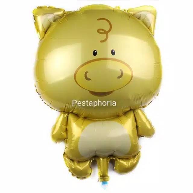 Balon Foil Babi / Standing Pig Full Body Size 68 cm