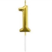 Lilin Angka Ulang Tahun Ultah / Birthday Numeric Candle / Birthday Number Candle Warna Gold Metalik