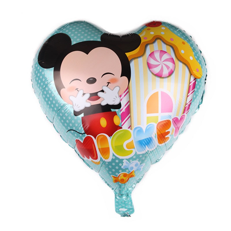 Balon Foil Bulat Love/Hati Mickey Minnie Mouse Size 45 cm