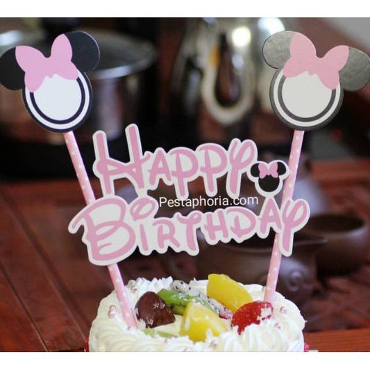 Cake Topper Happy Birthday Minnie Mouse