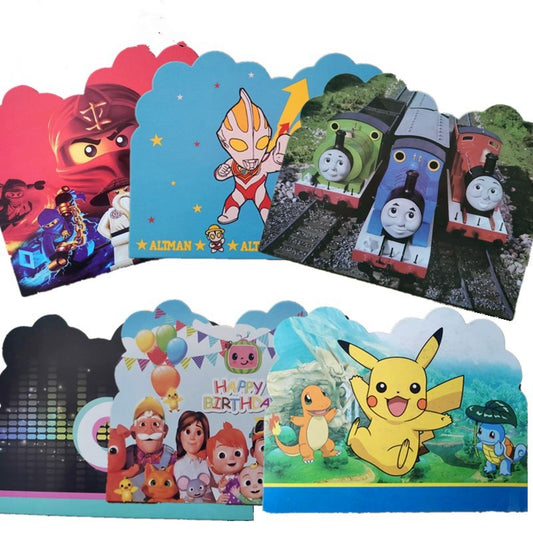 10 pcs Undangan Ulang Tahun / Invitation Birthday Card Karakter/Kartun